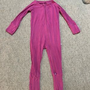 Little Sleepies ribbed pink zippy
